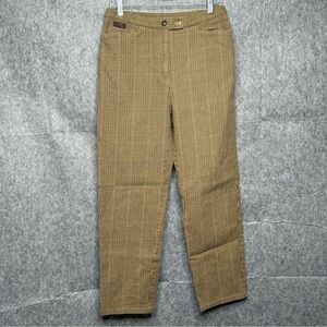 Lauren Ralph Lauren Vintage Tan Houndstooth Straight Leg‎ Trouser Pants- Sz 10
